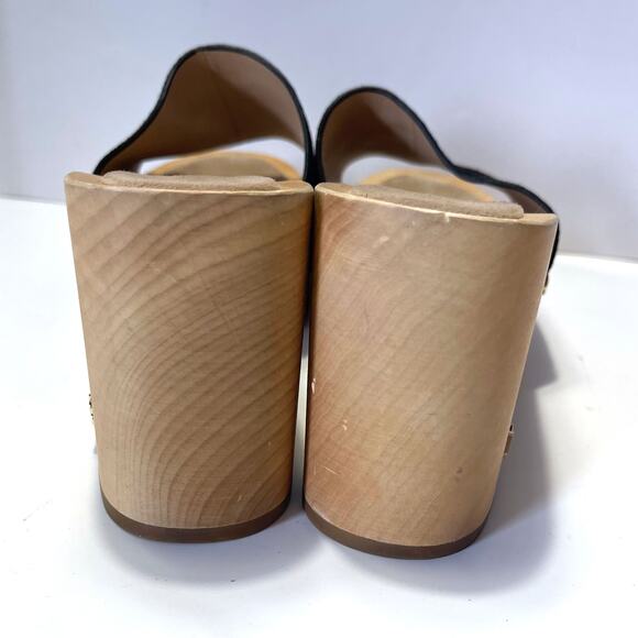 VERONICA BEARD NWOT Hannalee Suede Clog Platform Sandals in Black Size 8 - Picture 10 of 14